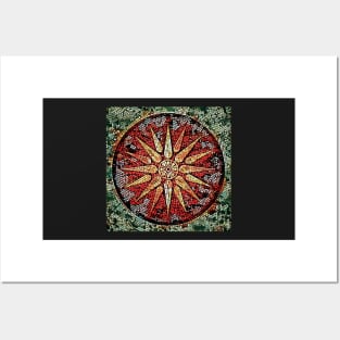 Ancient Macedonian Sun Mozaik Design Posters and Art